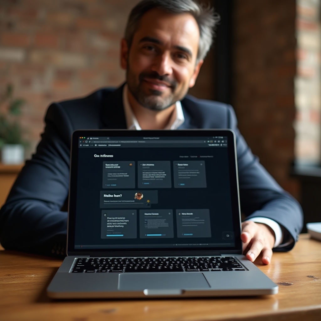Laptop-Bildschirm mit Übersicht der sechs Kursmodule in einer Lernplattform
